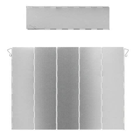 Paravientos de cocina 5 piezas aluminio plegable 49 x 36 cm