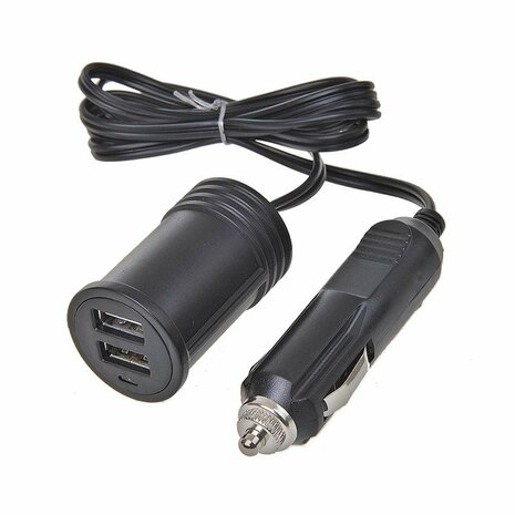 Cable alargador 1M con cargador USB 2 vias tipo A 12V 24V