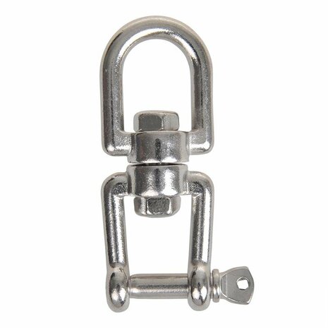 Cerradura giratoria de 8 mm  acero inoxidable A4 AISI 316  ojo horquilla  2.500 daN