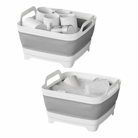 Barreno plegable para lavar platos con tapon de drenaje