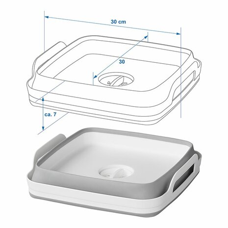 Barreno plegable para lavar platos con tapon de drenaje