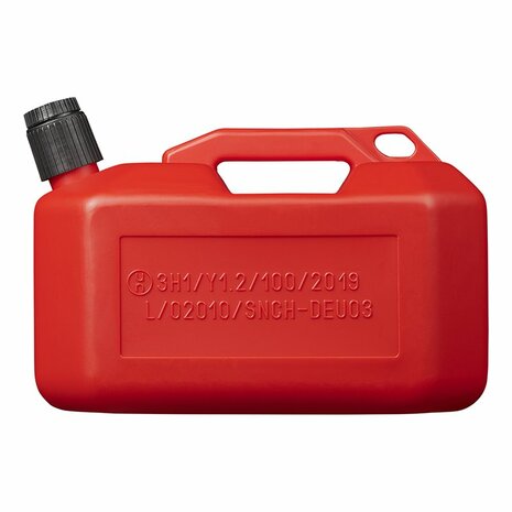 Bidon de 10L de plastico rojo homologado por la ONU (modelo bajo)