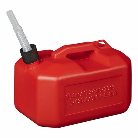 Bidon de 10L de plastico rojo homologado por la ONU (modelo bajo)