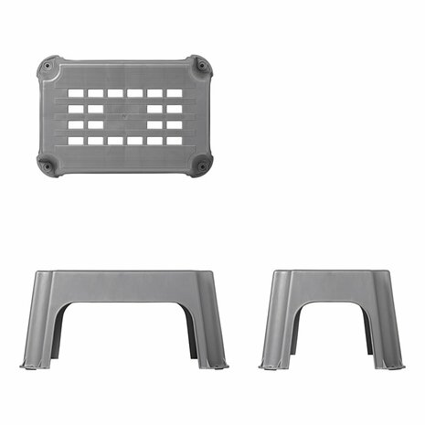 Taburete de plastico gris 42 5 x 27 5 x 23 cm