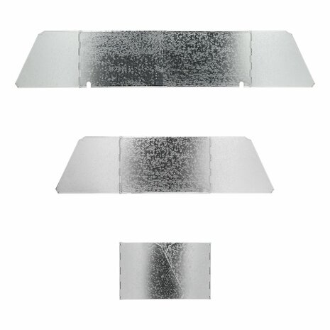 Parabrisas de cocina de 3 piezas de acero plegable + extensible 38 5 73 x 27 x 24 cm