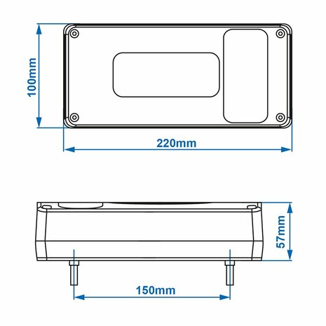 Luz trasera 6 funciones 215x100mm izquierda
