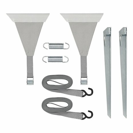 Juego de correas antitormentas 2 x 4 8 m con fijacion de tendon para riel de toldo