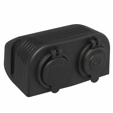 Kit de superficie: Toma DIN + puerto USB doble tipo A 2x2100mA