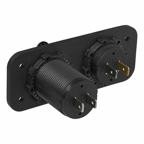 Kit de empotrar: voltimetro 6-30V + puerto USB doble tipo A 2x2100mA