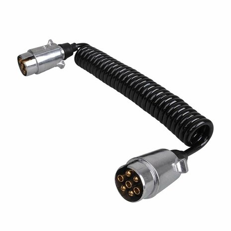 Cable espiral de 3 5 m con 2 conectores de 7 pines metalicos.