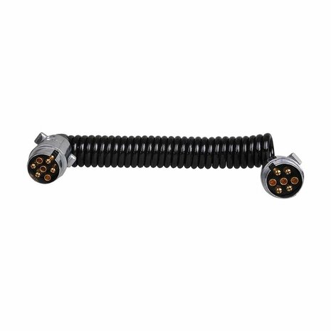 Cable espiral de 3 5 m con 2 conectores de 7 pines metalicos.