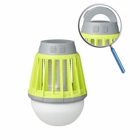 Camping-Lampara antiinsectos 2 en 1 recargable 8 8 x 12 5 cm
