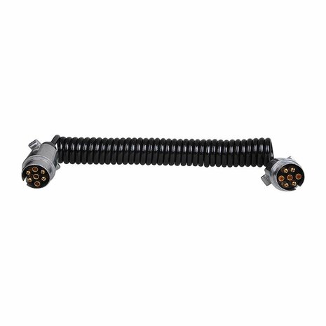 Cable espiral de 4 5 m con 2 conectores metalicos de 7 pines.