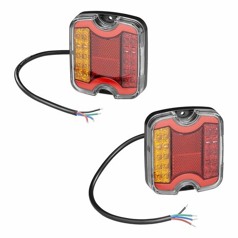 Luz trasera 4 funciones 105 x 95 mm LED + GLOW izquierda