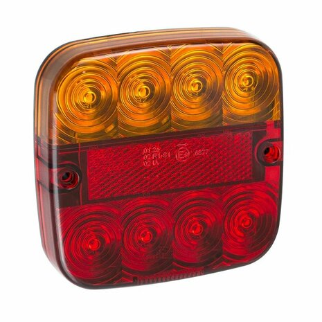 Luz trasera 12V 5 funciones 107x107mm 8LED