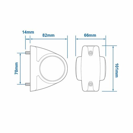 Luz de ancho 12 24V roja blanca 101x82mm LED