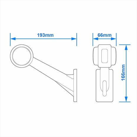 Luz de ancho 12 24V roja blanca 166x193mm LED izquierda