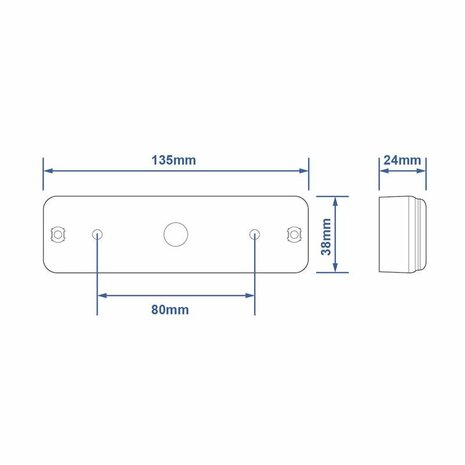 Luz trasera 12 24V 3 funciones 135x38mm LED con soporte negro