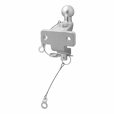 Bola de remolque plateada combinada doble version D20.2 S350 homologada tipo E