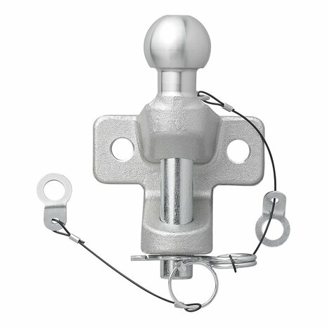 Bola de remolque plateada combinada doble version D20.2 S350 homologada tipo E