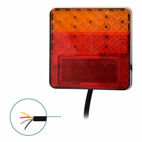 Luz trasera 12 24V 4 funciones 100x100mm LED