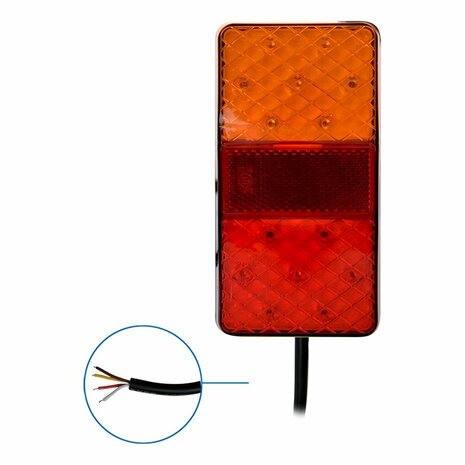 Luz trasera 12 24V 4 funciones 80x150mm LED