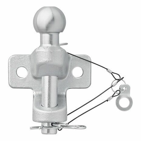 Bola de remolque plateada combinada doble version D21 S350 homologada tipo E