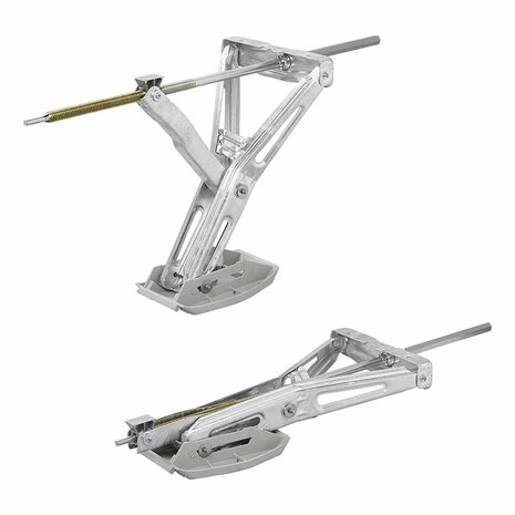 Soporte de esquina para caravana 1000 kg 605 x 280 mm H: 470 mm incl. pie estabilizador y mecanismo giratorio extendido