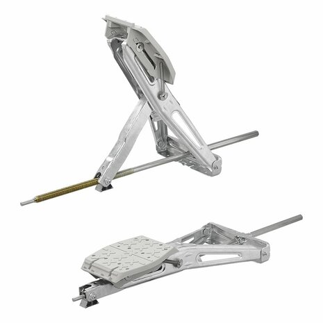 Soporte de esquina para caravana 1000 kg 605 x 280 mm H: 470 mm incl. pie estabilizador y mecanismo giratorio extendido