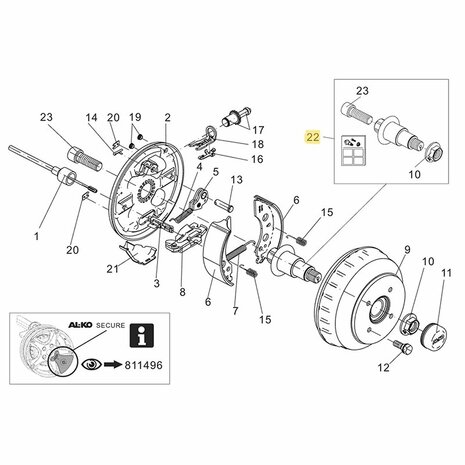 Conjunto eje corto Euro-Plus 2051 U