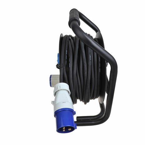 Enrollador de cable CEE 25M 3x1 5mm² (2x Schuko + 1x CEE)