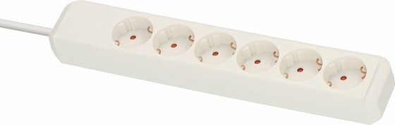 Regleta 6 tomas blanco 1,5m H05VV-F 3G1,5