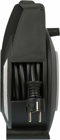 Enrollacables 4-tomas negro gris claro 15m H05VV-F 3G1,5