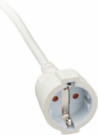 Cable de extension corto con enchufe de angulo plano 3m H05VV-F3G1,5 blanco