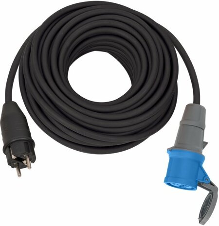 Cable adaptador CEE 230V IP44 25m H07RN-F 3G2,5 CEE 230V 16A clavija de contacto de toma de tierra y acoplamiento CEE