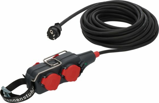 Bloque de alimentacion con cable de extension PB 1100 IP54 4 vias 15m negro H07RN-F 3G1.5