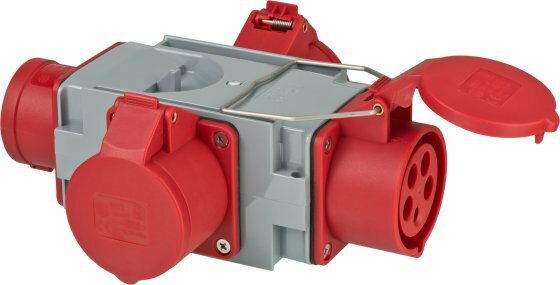 Distribuidor de corriente con adaptador CEE 400V 16A