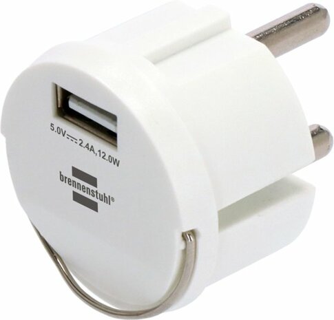 Adaptador de toma USB 2,4 A blanco
