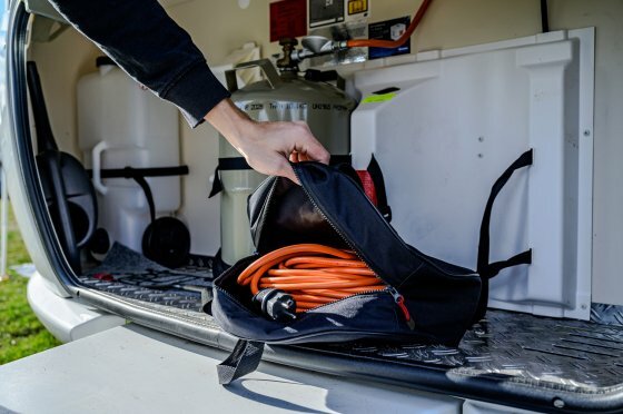 Bolsa de transporte y almacenamiento para cables alargadores