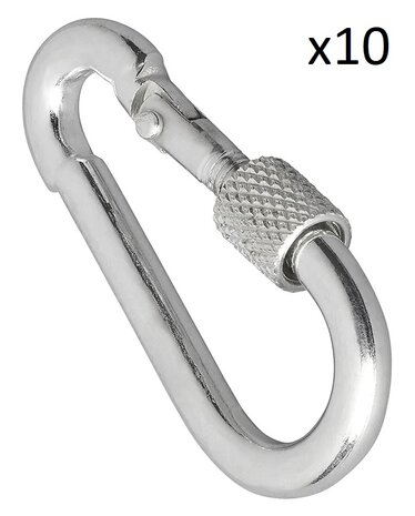 Mosqueton metalico 8x80mm con cierre de rosca x10 pieces