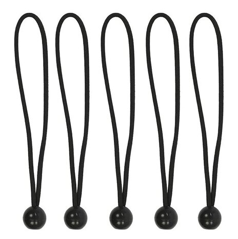 Tensor elastico para tienda de campana de 25 cm con bola de plastico - juego de 5 piezas
