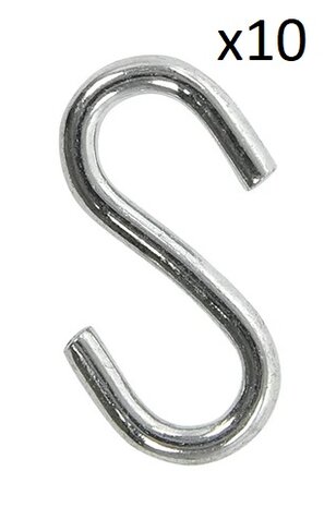 Gancho en forma de S de 4 mm de diametro (4 4 x 2 1 cm) x10 piezas