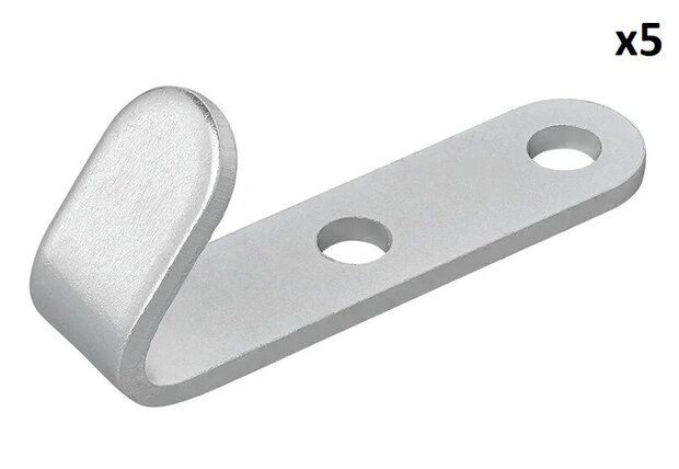 Gancho atornillable metal 52 x 13 x 2 mm x5 piezas