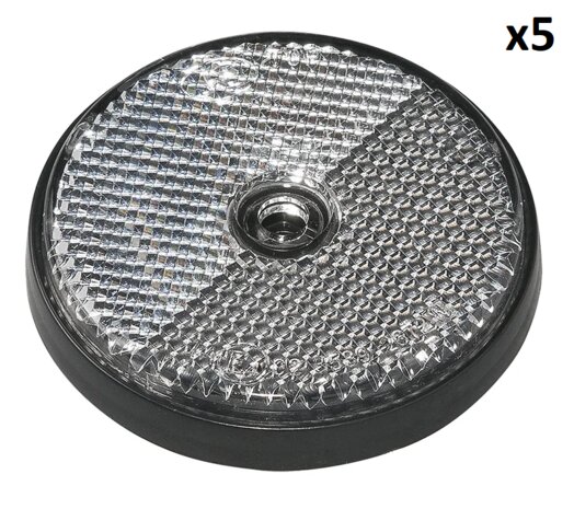 Reflector blanco 60mm montaje con tornillos x5 piezas