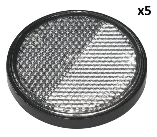 Reflector blanco 58mm autoadhesivo con placa base x5 piezas