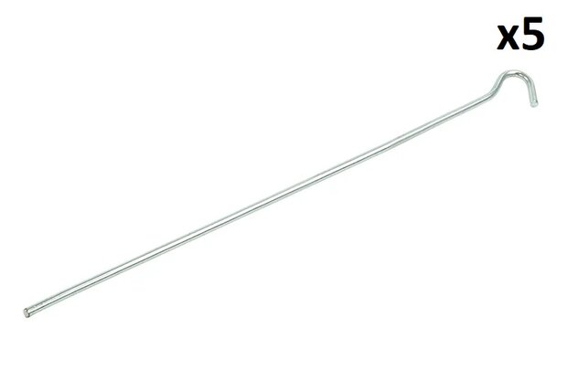 Estaca de tienda de 30 cm de metal con ojo abierto x5 piezas