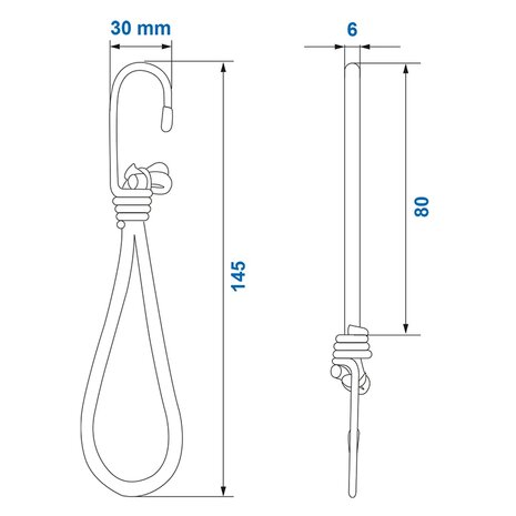 Gancho de metal con lazo elastico para red de remolque tienda lona x10 piezas