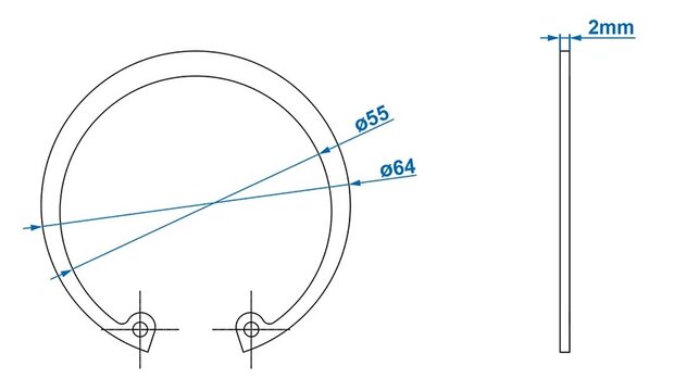 Circlip dia 60mm x10 piezas