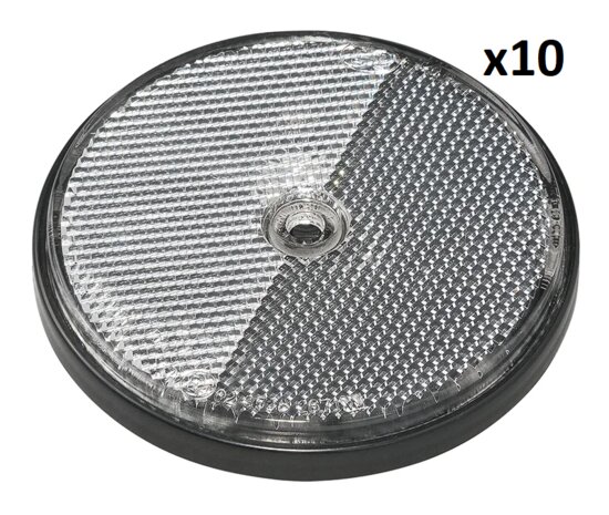 Reflector blanco 80mm montaje con tornillos x10 piezas