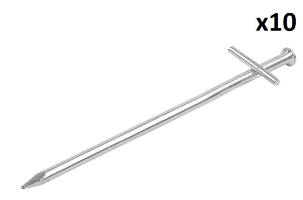 Piqueta metalica de 17 cm con pasador transversal soldado x10 unidades
